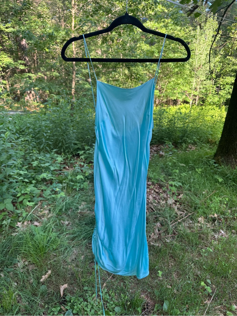 DANNIJO 100% silk Slip Dress in ice blue